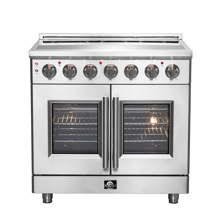 Forno Massimo 36-Inch Freestanding French Door Electric Range, True Convection Oven