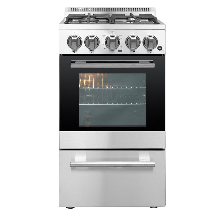 Forno Lamazze 20-Inch Freestanding Gas Range, Compact Design, Energy Efficient