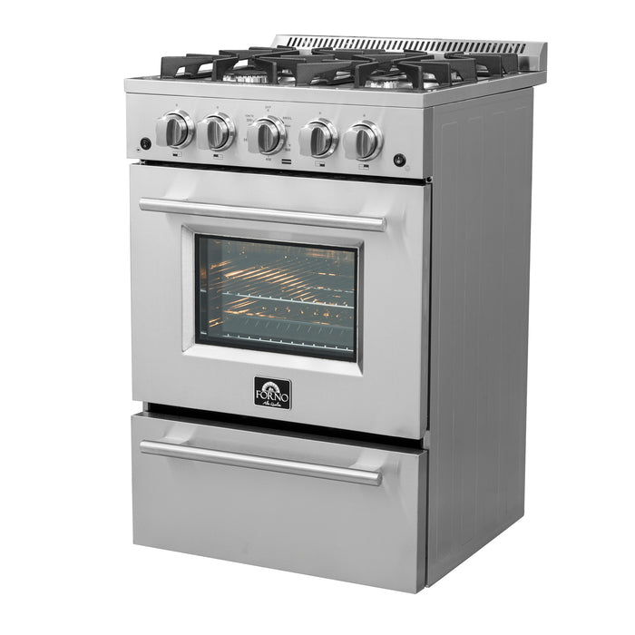 Forno Breno 24-Inch Freestanding Gas Range, Compact Design, Energy Efficient