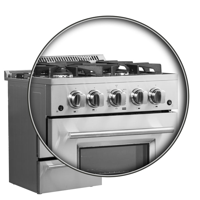 Forno Breno 24-Inch Freestanding Gas Range, Compact Design, Energy Efficient