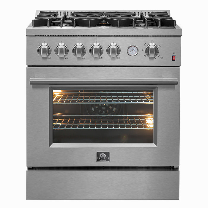 Giovanni 30-inch Gas Range Stainless Steel, 5 Burners 67,000 BTU, 4.32 cu.ft. Convection Oven