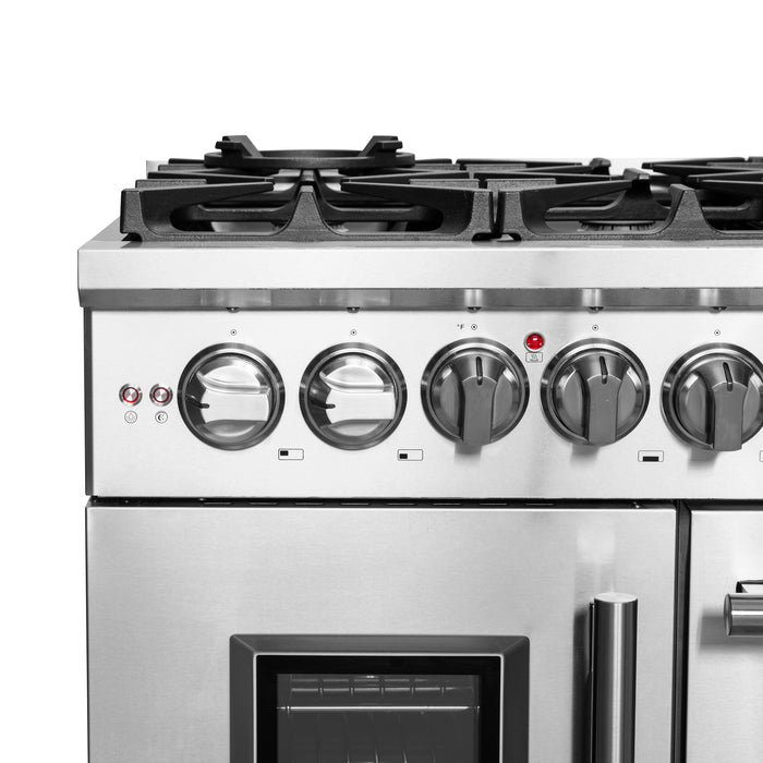 Forno Massimo 48-Inch Freestanding French Door Dual Fuel Range, 8 Burners, True Convection Oven