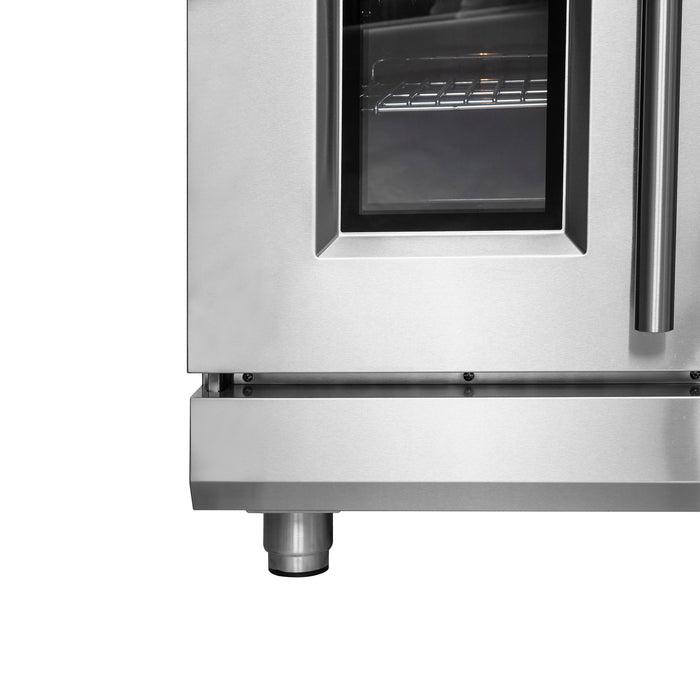 Forno Massimo 48-Inch Freestanding French Door Gas Range, 8 Burners, Convection Oven, Energy Efficient