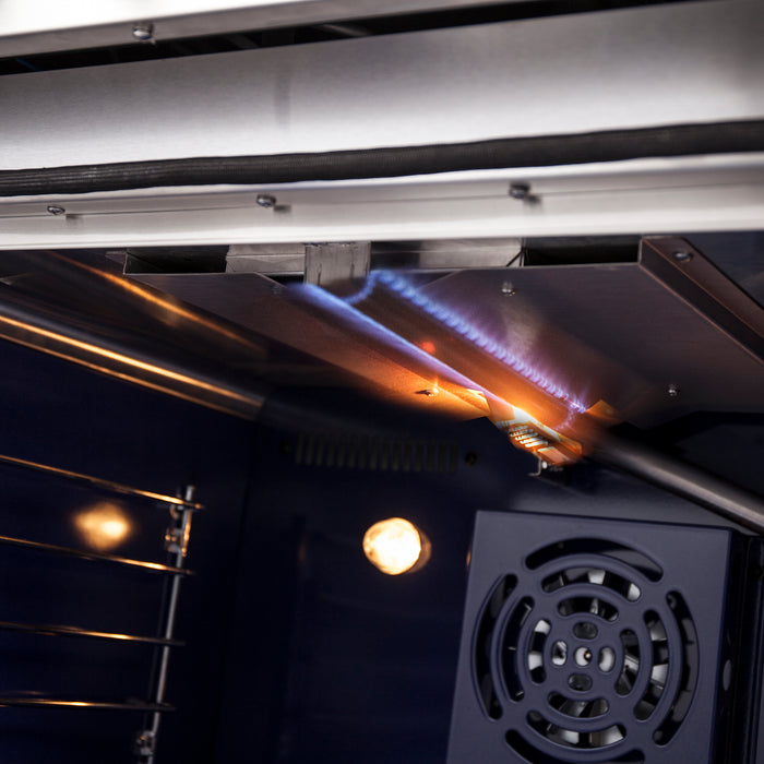 Forno Massimo 48-Inch Freestanding French Door Gas Range, 8 Burners, Convection Oven, Energy Efficient