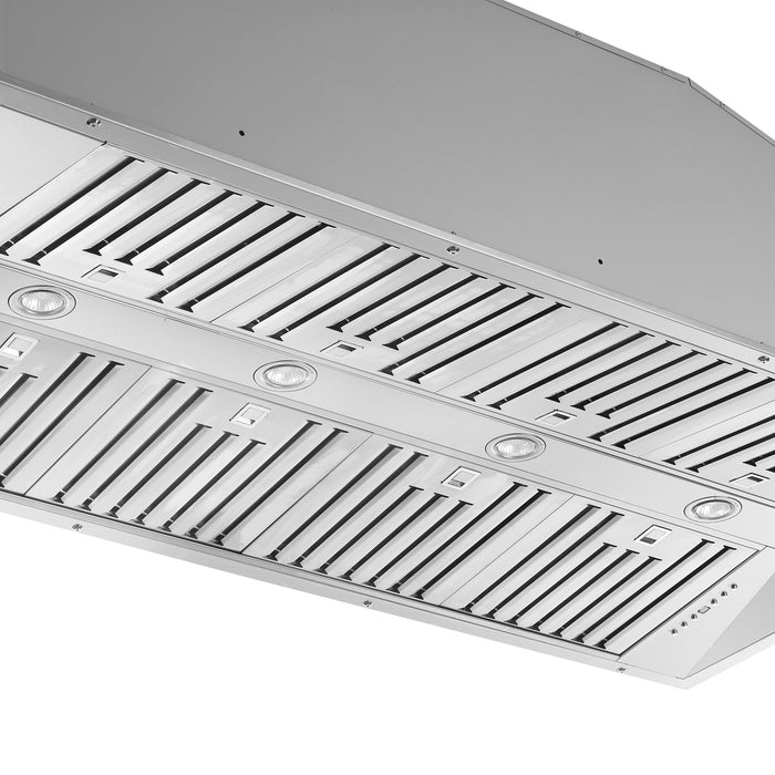 Forno Altilia 60-Inch Insert Range Hood, Stainless Steel, LED Lighting, Baffle Filters