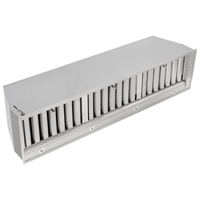 Forno Frassanito 48-Inch Recessed Range Hood, Stainless Steel Baffle Filters, LED Lighting