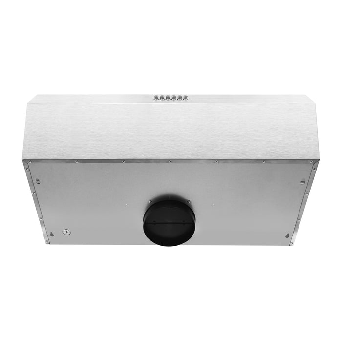 Forno Bari Espresso 30-Inch Under Cabinet Range Hood, Stainless Steel, 600 CFM, LED Lighting, Dishwasher-Safe Baffle Filters, 3-Speed Fan Control