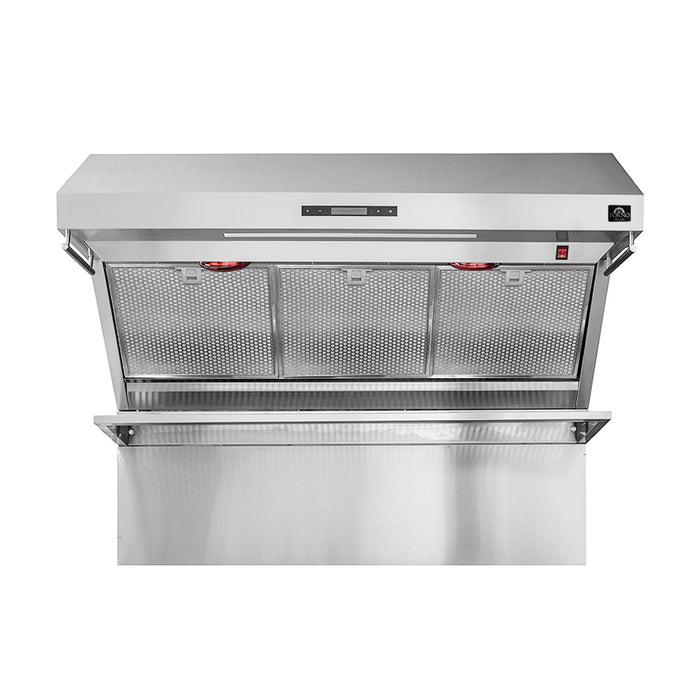 FORNO Premium 3-Piece Kitchen Bundle - FORNO Galiano 48" Freestanding Gas Range, FORNO Rizzuto 60" W. Dual Combo Convertible Refrigerator, FORNO 48" Wall Mount Range Hood