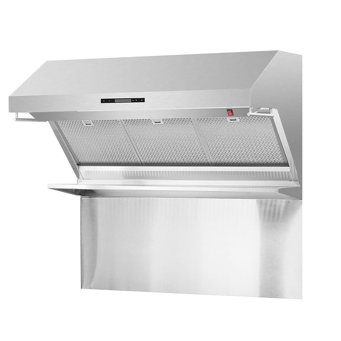 FORNO Premium 3-Piece Kitchen Bundle - FORNO Galiano 48" Freestanding Dual Fuel Range, FORNO Rizzuto 60" W. Dual Combo Convertible Refrigerator, FORNO 48" Wall Mount Range Hood