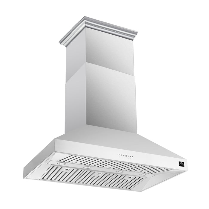 Forno Orvieto 48-Inch Wall Mount Range Hood, LED Lighting, Heavy Duty, Stainless Steel