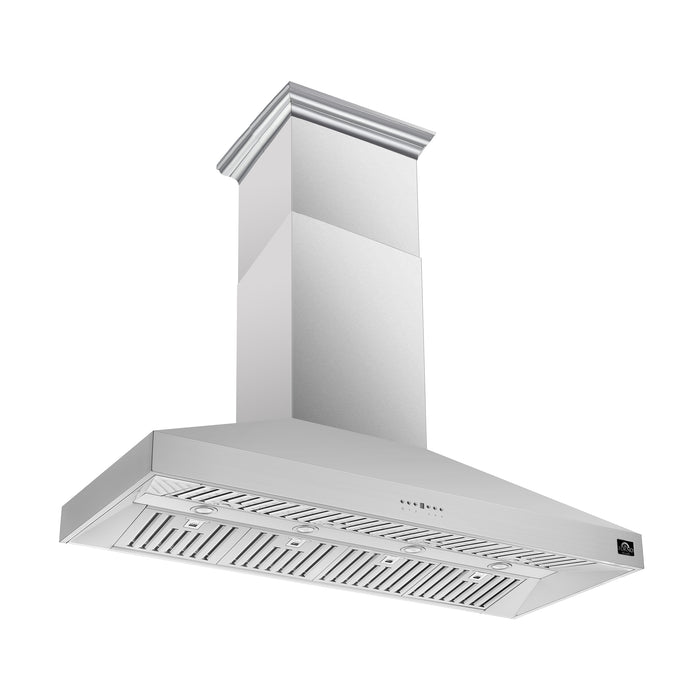 Forno Orvieto 60-Inch Wall Mount Range Hood, LED Lighting, Heavy Duty, Stainless Steel