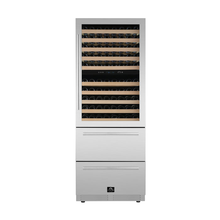 Forno Celano 30-Inch Dual Zone Wine Cooler and Beverage Cooler, 21.3 cu.ft, Stainless Steel