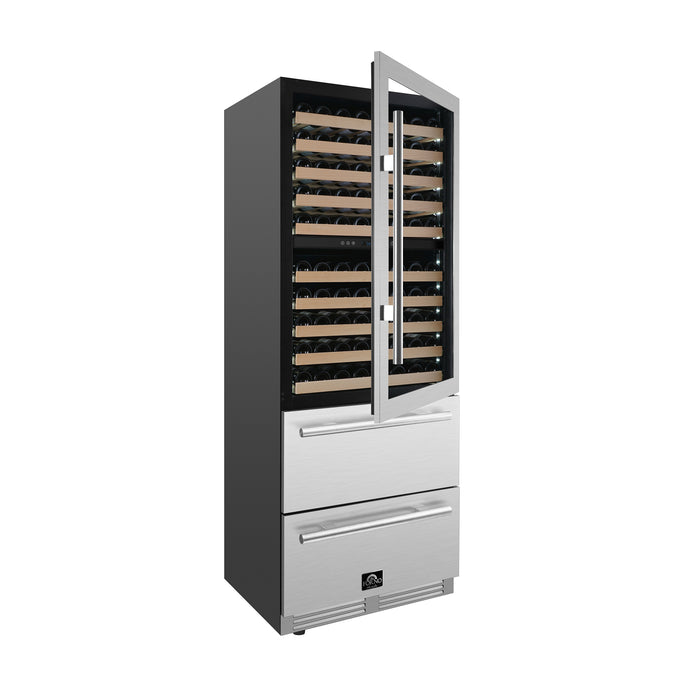 Forno Celano 30-Inch Dual Zone Wine Cooler and Beverage Cooler, 21.3 cu.ft, Stainless Steel