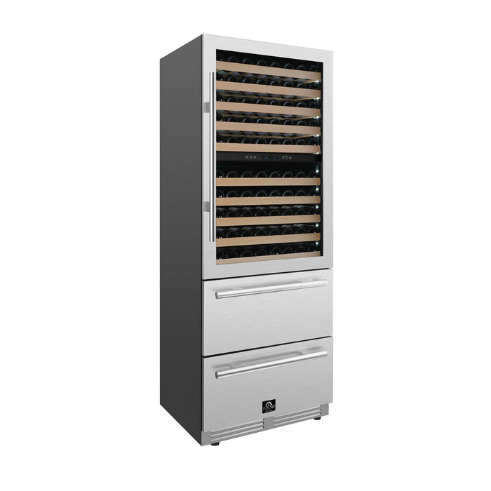 Forno Celano 30-Inch Dual Zone Wine Cooler and Beverage Cooler, 21.3 cu.ft, Stainless Steel