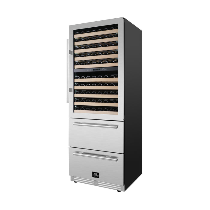 Forno Celano 30-Inch Dual Zone Wine Cooler and Beverage Cooler, 21.3 cu.ft, Stainless Steel