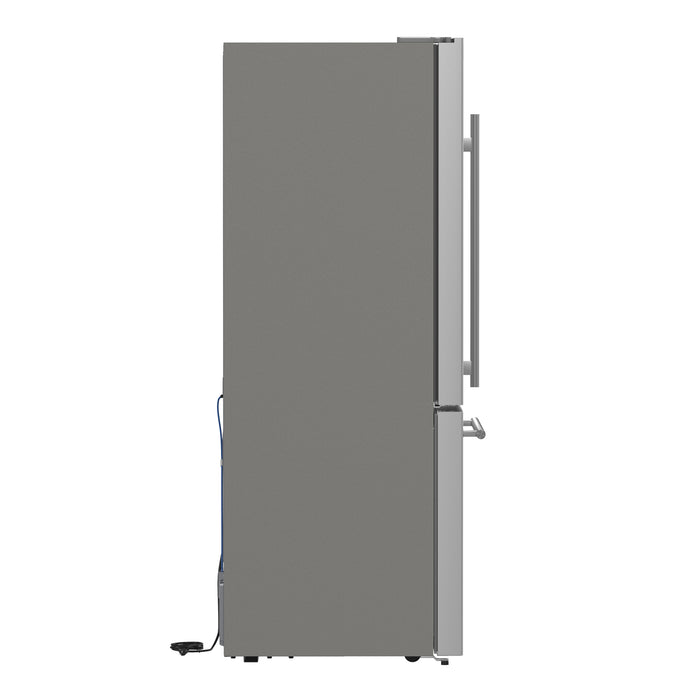 Forno Milano Espresso 31-Inch Stainless-Steel French Door Refrigerator, Bottom Freezer, 17.2 Cu. Ft., Energy-Efficient, No Frost, Built-In Ice Maker