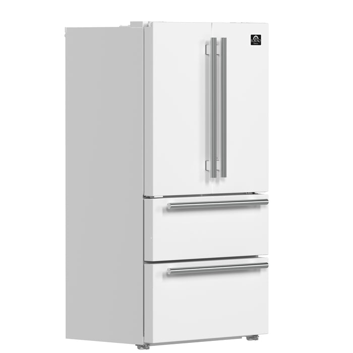 Forno Moena Espresso 36-Inch White French Door Refrigerator, 19.2 Cu. Ft., Frost-Free, Automatic Ice Maker, ENERGY STAR Certified