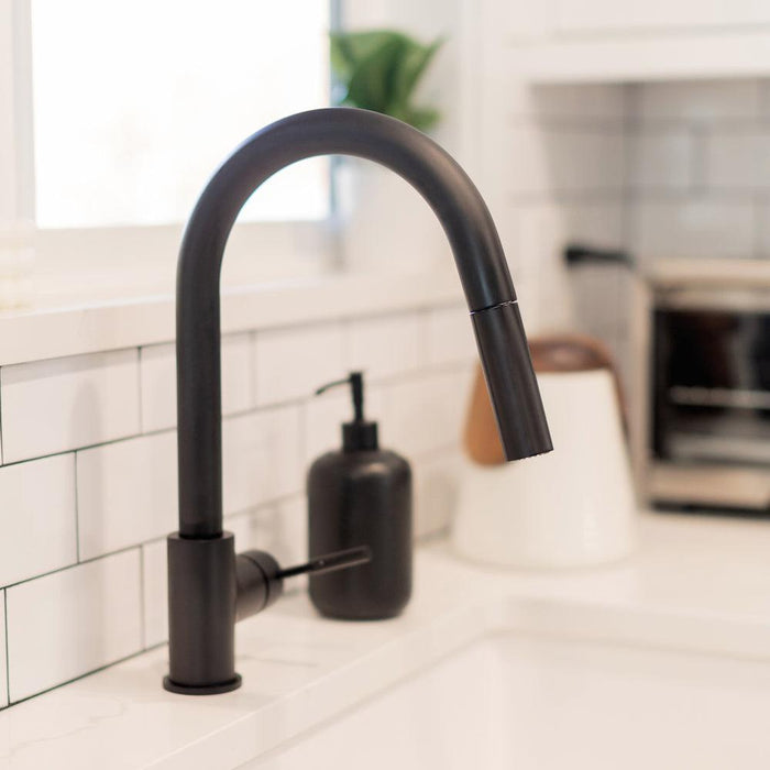 ZLINE Gemini Pull Down Single Handle Kitchen Faucet in Matte Black (GEM-KF-MB)