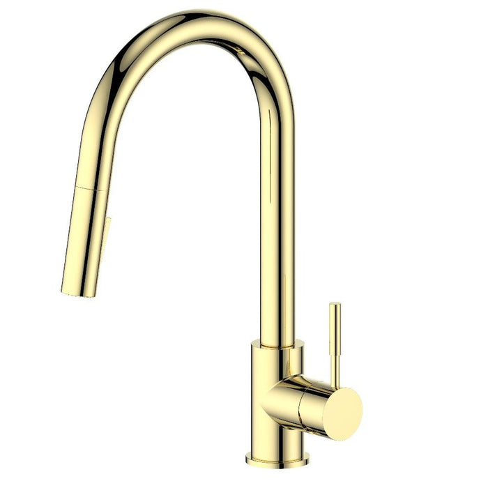 ZLINE Gemini Pull Down Single Handle Kitchen Faucet in Polished Gold (GEM-KF-PG)