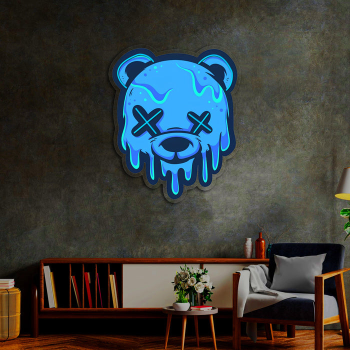 Neon Sign Bear Uv Print Neon , Custom logo sign, Bear wall art, Neon Sign Custom, Coffee Shop Decor, Business logo sign led light