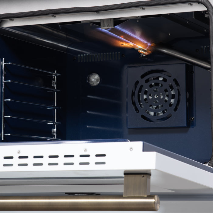 Forno Massimo 30-Inch Black Freestanding Gas Range, 4 Burners, True Convection Oven