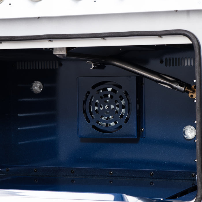 Forno Massimo 36-Inch White Freestanding Gas Range, 6 Sealed Burners, Convection Oven, Energy Efficient