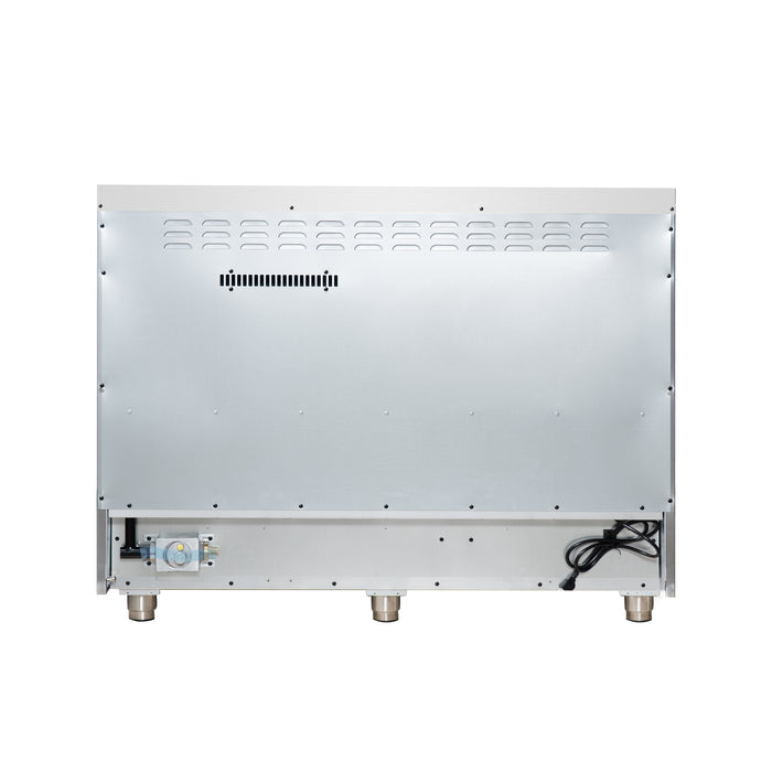 Forno Massimo 48-Inch Black Freestanding Gas Range, 8 Burners, True Convection Oven