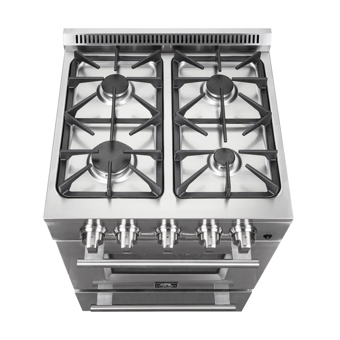 Forno Breno 24-Inch Freestanding Gas Range, Compact Design, Energy Efficient