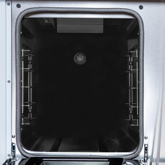 Valente 48" Gas Range in White, 8 Sealed Burnes, 94 000 BTU Cooktop Output, 6.7 Cu.Ft. Double Oven, Telescopic Racks