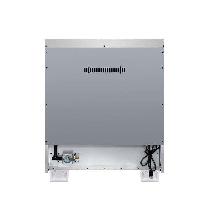 Forno Capriasca 30-Inch White Freestanding French Door Gas Range, 4 Burners, Convection Oven, Energy Efficient