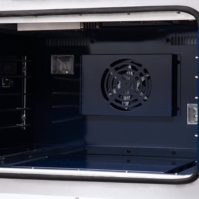 Forno Capriasca 36-Inch White Freestanding French Door Gas Range, 6 Burners, Convection Oven, Energy Efficient