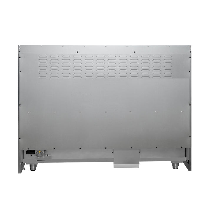 Forno Galiano 48-Inch Freestanding Gas Range, Stainless Steel, 8 Burners, 107,000 BTU, Griddle, Double Ovens, Energy Efficient, Blue Doors