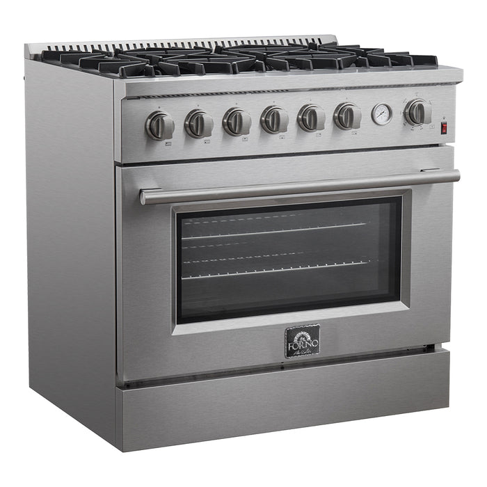 Marco 36-Inch Gas Range Stainless Steel, 6 Burners 67,000 BTU, 5.36 cu.ft. Convection Oven