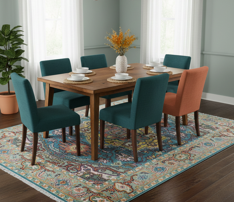 Traditional Medallion Design Blue Hand knotted 8x10 Wool Area Rug
