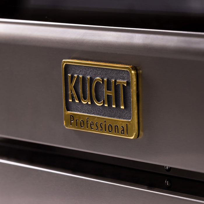Kucht 48" 8 Burner Double Oven Natural Gas Dual Fuel Range in Titanium Stainless Steel with Digital Thermostat