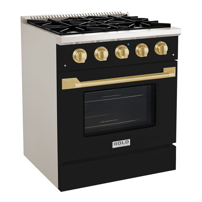 Hallman BOLD 30" 4.2 Cu.Ft. 4 Burner Freestanding All Gas Range and Gas Oven - HBRG30