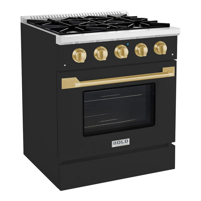 Hallman BOLD 30" 4.2 Cu.Ft. 4 Burner Freestanding All Gas Range and Gas Oven - HBRG30