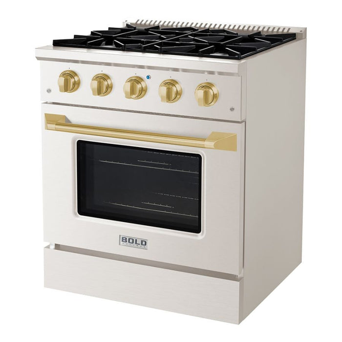 Hallman BOLD 30" 4.2 Cu.Ft. 4 Burner Freestanding All Gas Range and Gas Oven - HBRG30