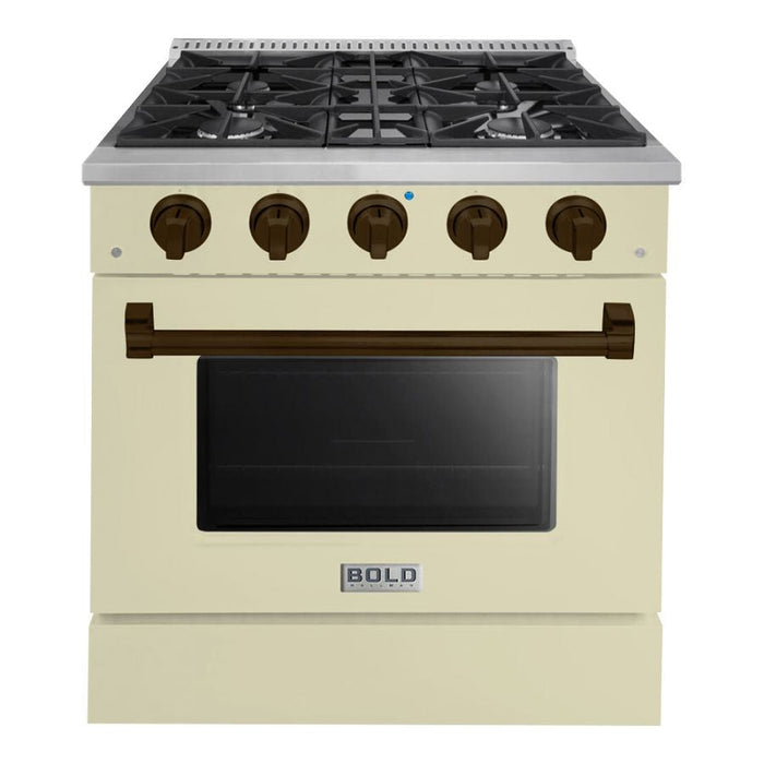 Hallman BOLD 30" 4.2 Cu.Ft. 4 Burner Freestanding All Gas Range and Gas Oven - HBRG30