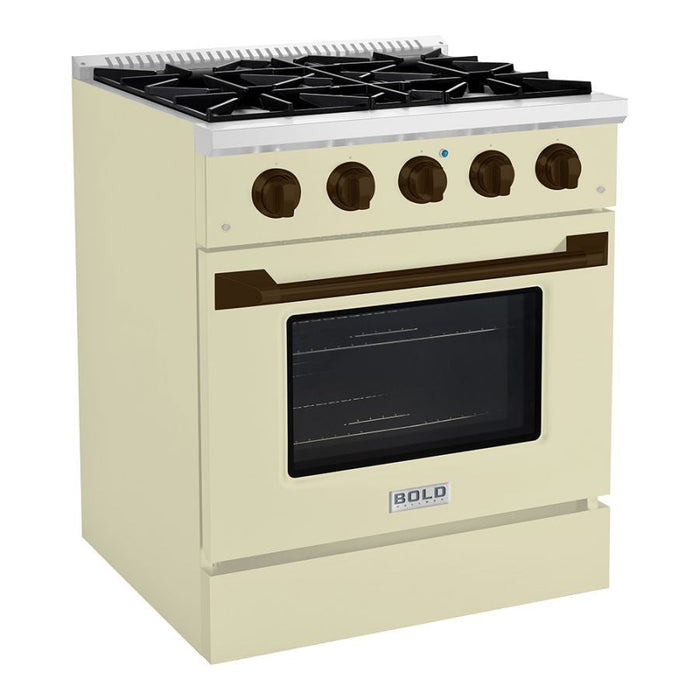 Hallman BOLD 30" 4.2 Cu.Ft. 4 Burner Freestanding All Gas Range and Gas Oven - HBRG30