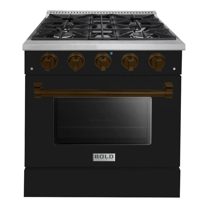 Hallman BOLD 30" 4.2 Cu.Ft. 4 Burner Freestanding All Gas Range and Gas Oven - HBRG30