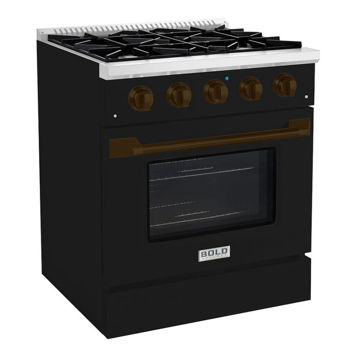 Hallman BOLD 30" 4.2 Cu.Ft. 4 Burner Freestanding All Gas Range and Gas Oven - HBRG30