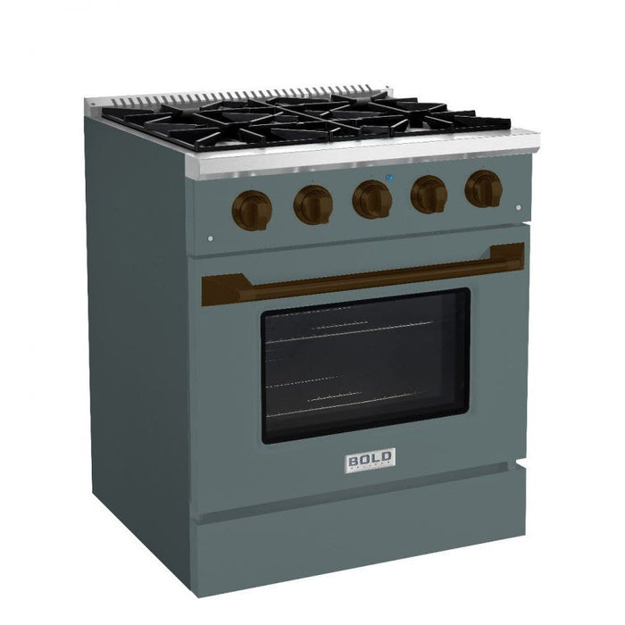 Hallman BOLD 30" 4.2 Cu.Ft. 4 Burner Freestanding All Gas Range and Gas Oven - HBRG30