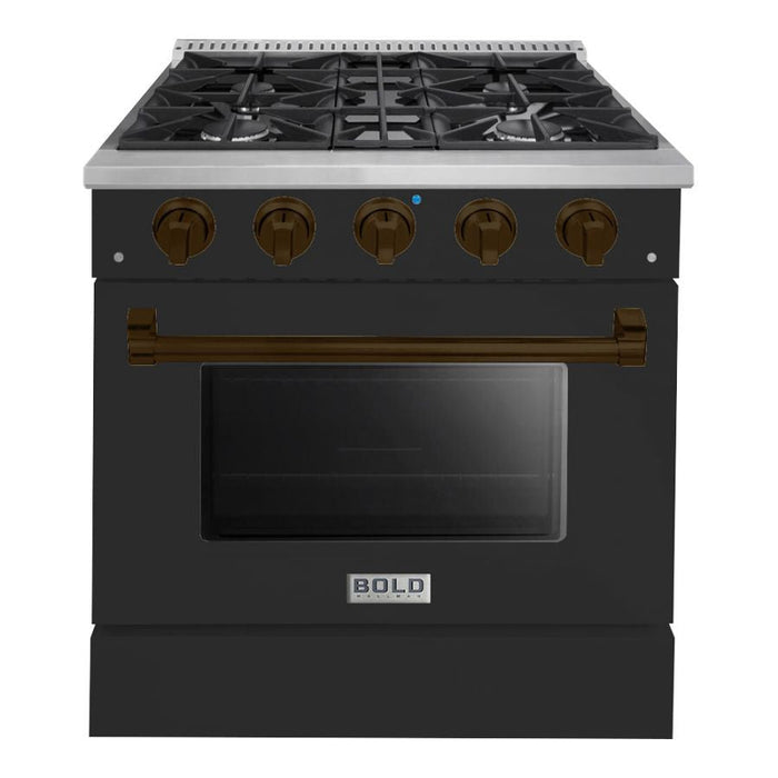 Hallman BOLD 30" 4.2 Cu.Ft. 4 Burner Freestanding All Gas Range and Gas Oven - HBRG30