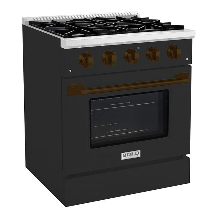 Hallman BOLD 30" 4.2 Cu.Ft. 4 Burner Freestanding All Gas Range and Gas Oven - HBRG30