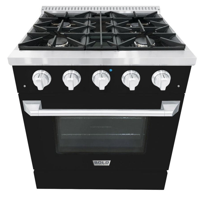 Hallman BOLD 30" 4.2 Cu.Ft. 4 Burner Freestanding All Gas Range and Gas Oven - HBRG30