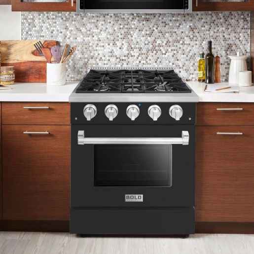 Hallman BOLD 36” 5.2 Cu.Ft. 6 Burner Freestanding Dual Fuel Range and Electric Oven - HBRDF36