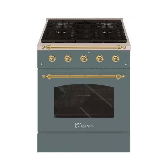 Hallman CLASSICO 30" 4.2 Cu.Ft. 4 Burner Freestanding All Gas Range and Gas Oven - HCLRG30