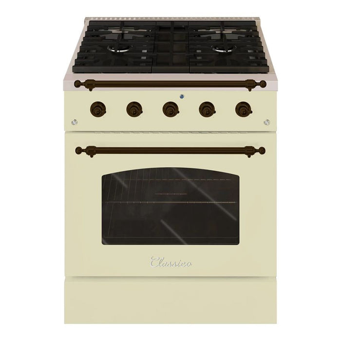 Hallman CLASSICO 30" 4.2 Cu.Ft. 4 Burner Freestanding All Gas Range and Gas Oven - HCLRG30