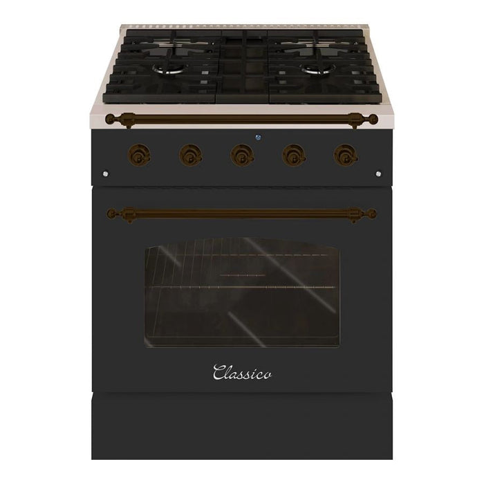 Hallman CLASSICO 30" 4.2 Cu.Ft. 4 Burner Freestanding All Gas Range and Gas Oven - HCLRG30